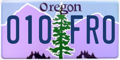 OR license plate 010FRO