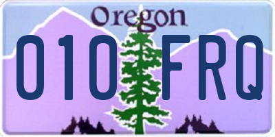 OR license plate 010FRQ