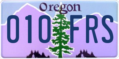 OR license plate 010FRS