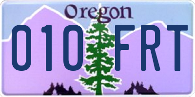 OR license plate 010FRT