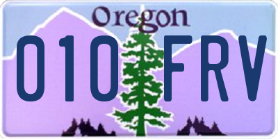OR license plate 010FRV
