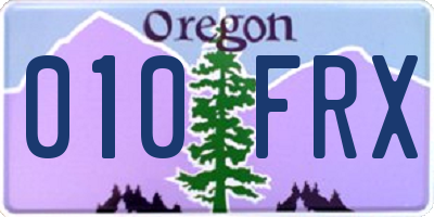 OR license plate 010FRX