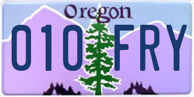 OR license plate 010FRY