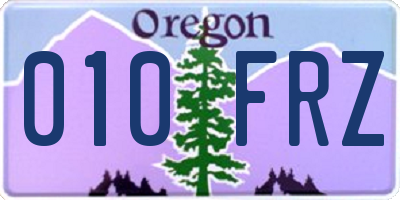 OR license plate 010FRZ