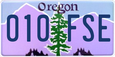 OR license plate 010FSE