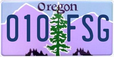 OR license plate 010FSG