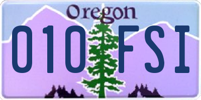 OR license plate 010FSI