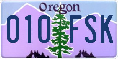 OR license plate 010FSK