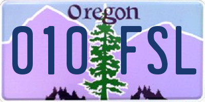 OR license plate 010FSL