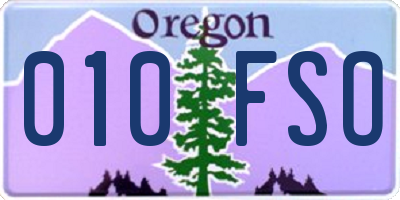 OR license plate 010FSO