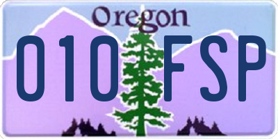 OR license plate 010FSP