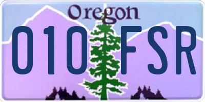 OR license plate 010FSR