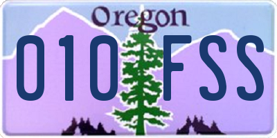 OR license plate 010FSS