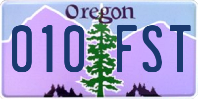 OR license plate 010FST