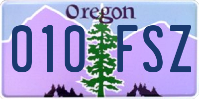 OR license plate 010FSZ