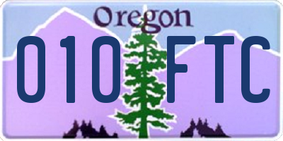 OR license plate 010FTC