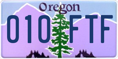 OR license plate 010FTF