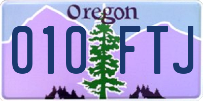 OR license plate 010FTJ