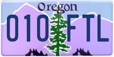 OR license plate 010FTL