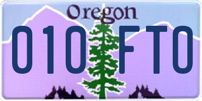 OR license plate 010FTO