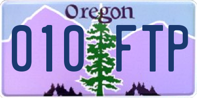 OR license plate 010FTP