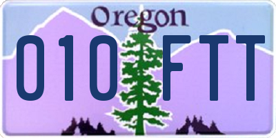 OR license plate 010FTT