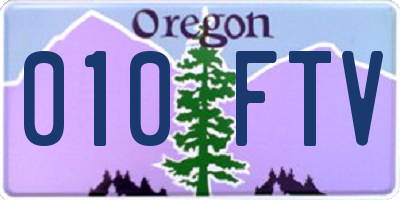 OR license plate 010FTV