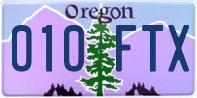 OR license plate 010FTX
