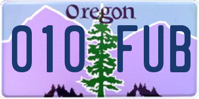OR license plate 010FUB