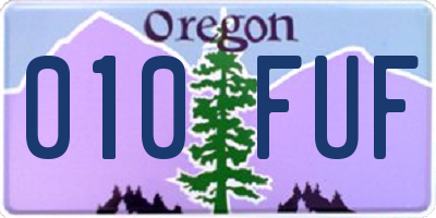 OR license plate 010FUF