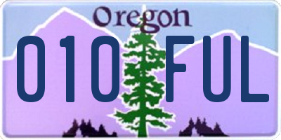 OR license plate 010FUL