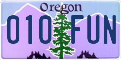 OR license plate 010FUN