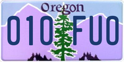 OR license plate 010FUO