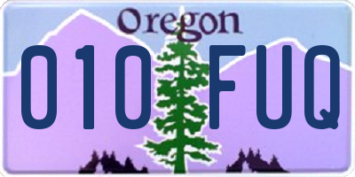 OR license plate 010FUQ