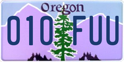 OR license plate 010FUU