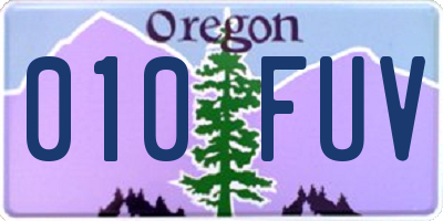 OR license plate 010FUV