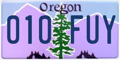 OR license plate 010FUY