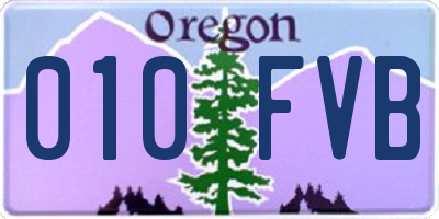 OR license plate 010FVB
