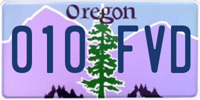 OR license plate 010FVD
