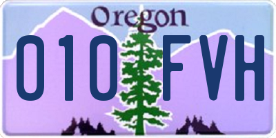 OR license plate 010FVH