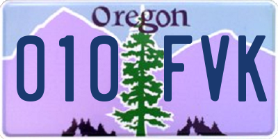 OR license plate 010FVK