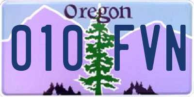 OR license plate 010FVN