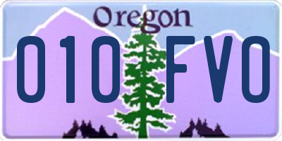 OR license plate 010FVO