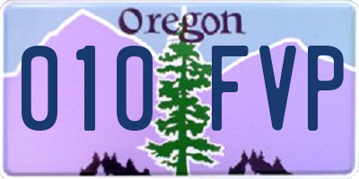 OR license plate 010FVP