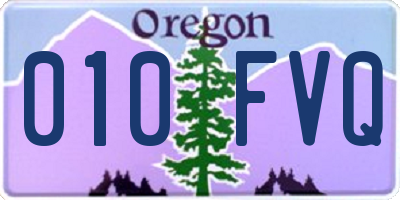 OR license plate 010FVQ
