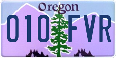 OR license plate 010FVR