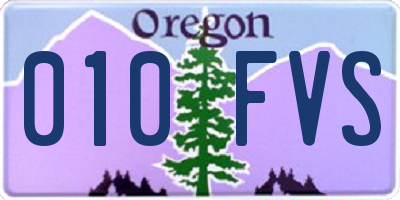 OR license plate 010FVS