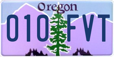 OR license plate 010FVT