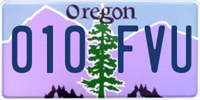 OR license plate 010FVU