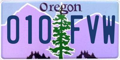 OR license plate 010FVW